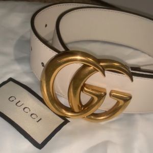 White Unisex Gucci Belt